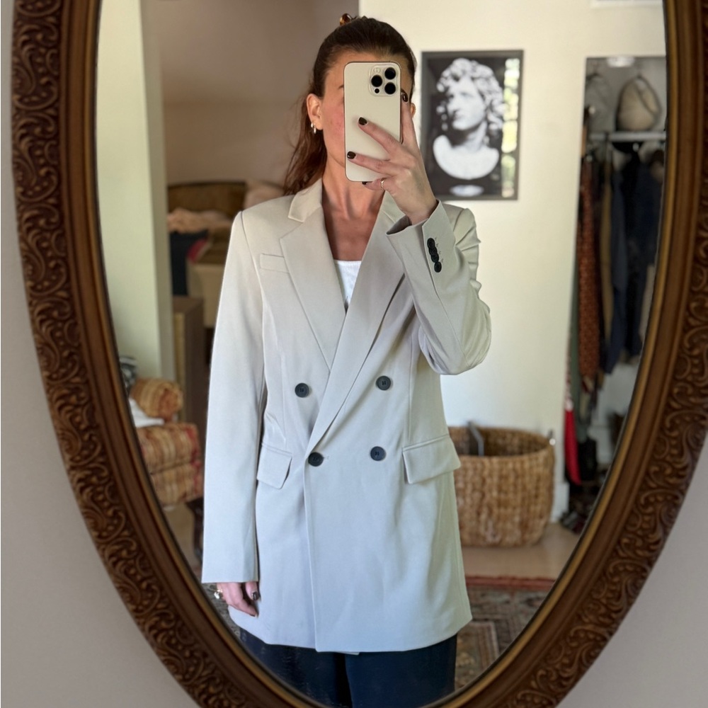 oversized khaki blazer